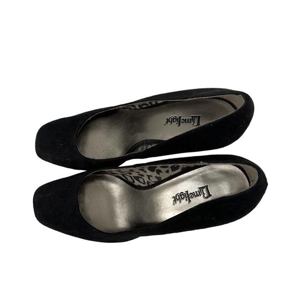 Limelight High Heels Black Classic Pumps Size 9 Rounded Square Toe Microsuede - Picture 4 of 10